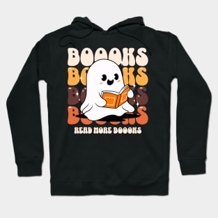 Boooks Ghost Reading Books Read More Hoodie